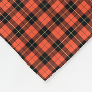Wallace klankorall och svart forntida Tartan Fleecefilt