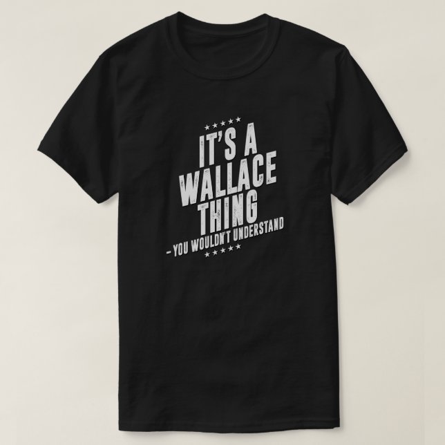 Wallace lustigt efternamn, kul familj t shirt (Design framsida)