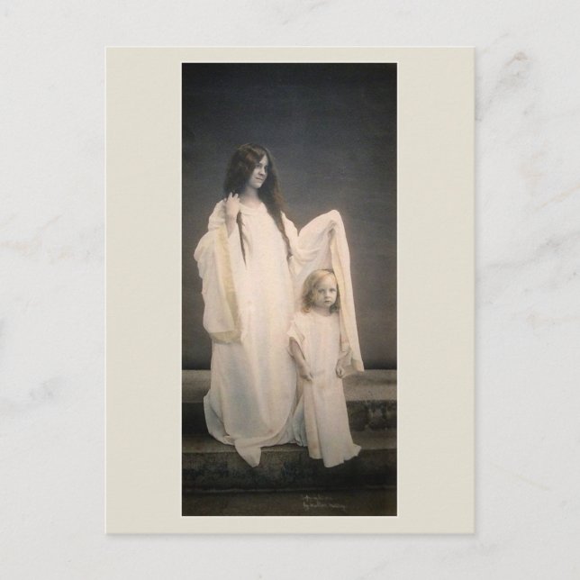 Wallace Nutting VÄKTANDE MODER postkort Vykort (Framsida)