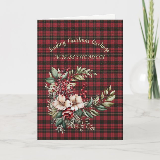 Wallace Red Scottish Tartan Holiday Card Helgkort (Framsida)
