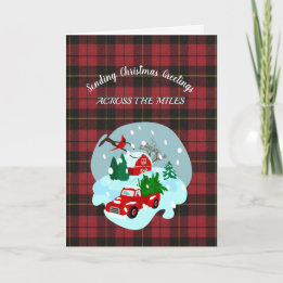 Wallace Red Tartan Helgdag Card Helgkort