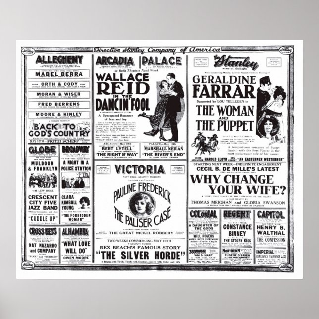 Wallace Reid 1920-vintagens film och poster (Framsidan)