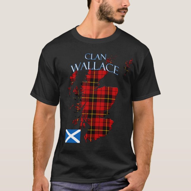 Wallace Scottish Klan Tartan Scotland T Shirt (Framsida)