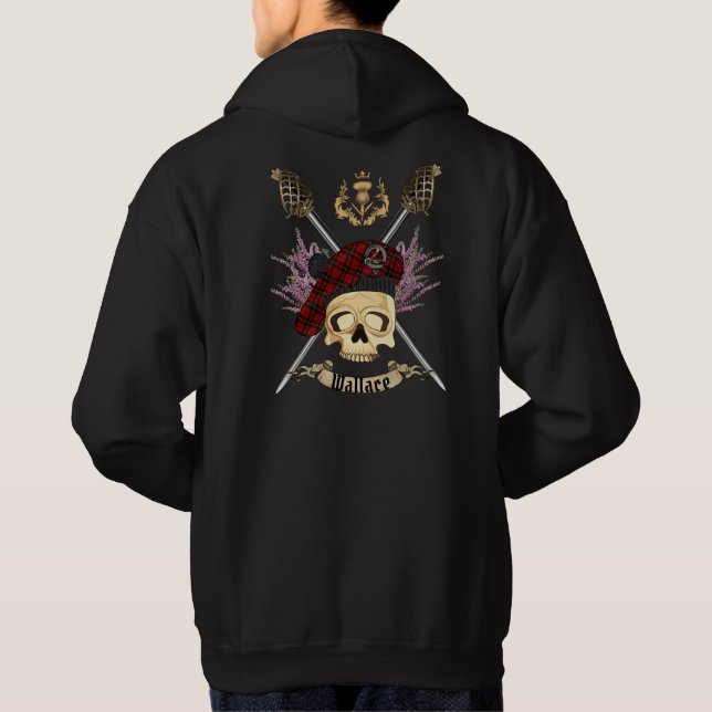 Wallace Skull och korsade ord Hoodie (Baksida)