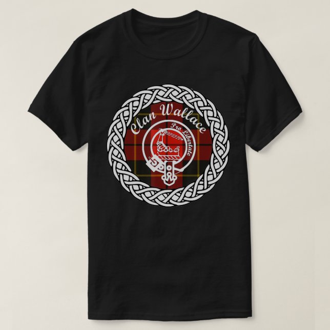 Wallace surname last name Scottish Tartan Clan Cre T Shirt (Design framsida)