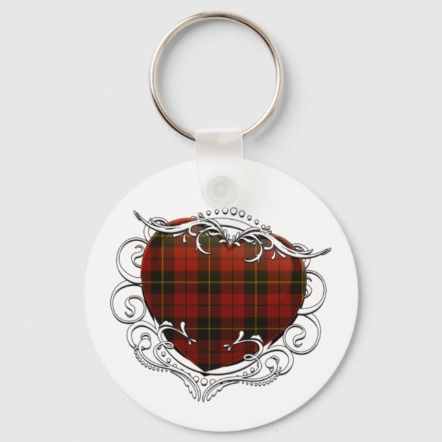 Wallace Tartan Heart Nyckelring (Framsida)