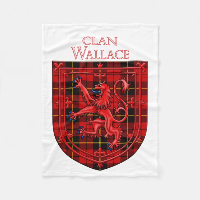 Wallace Tartan Scottish Plaid Lion Rampant Fleecefilt (Framsidan)