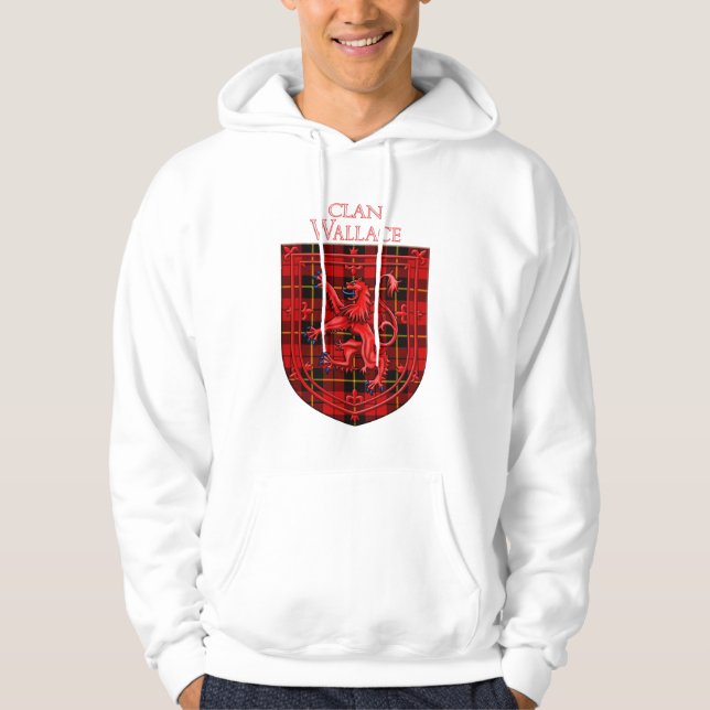 Wallace Tartan Scottish Play Lejon Rampant Hoodie (Framsida)