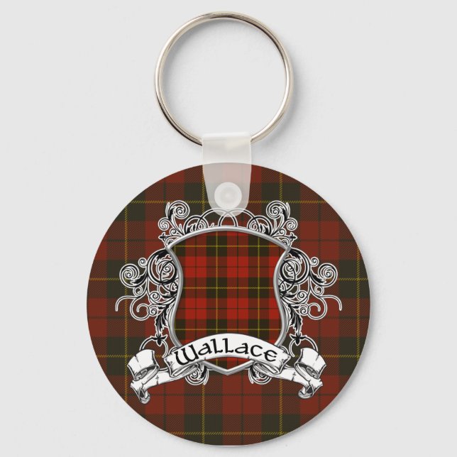 Wallace Tartan Shield Nyckelring (Framsida)