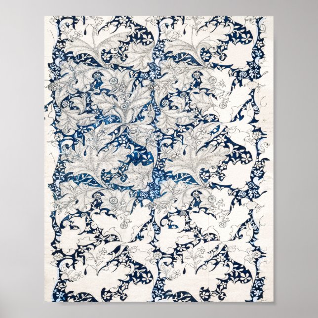 Wallblomman Mönster 1890 av William Morris Poster (Framsidan)