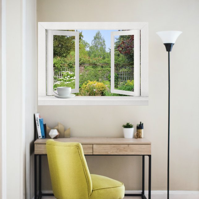 Walled Garden - Öppna fönstret på Blommor och Träd Poster (Skapare uppladdad)