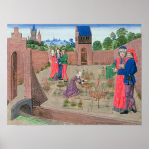 Walled trädgård med arbeta i trädgården för k poster