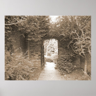Walled trädgårds- grind poster