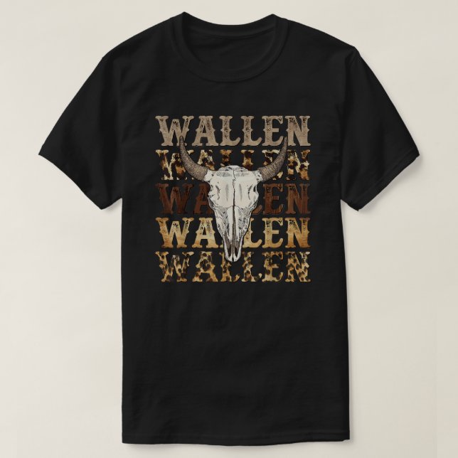 Wallen Western Cow Skull T Shirt (Design framsida)