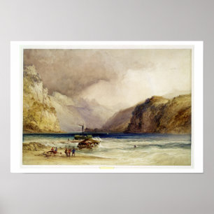 Wallenstadt, Wesen, Schweiz, 1842 (w/c an Poster