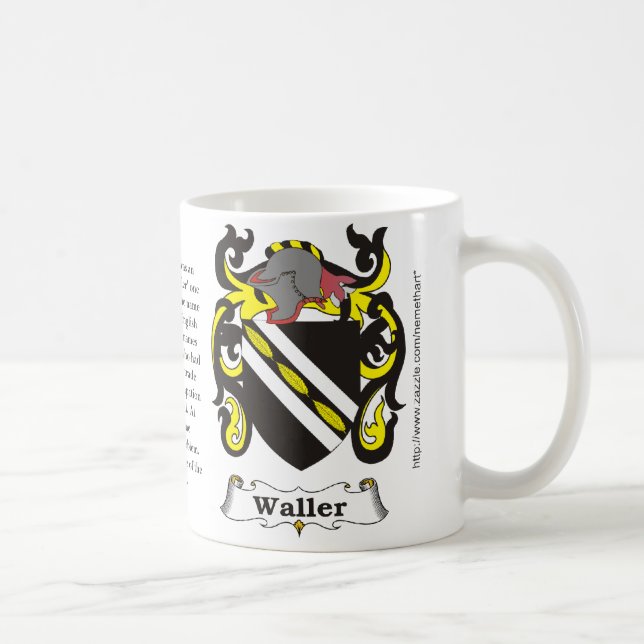 Waller ursprung som är menande och vapenskölden kaffemugg (Höger)