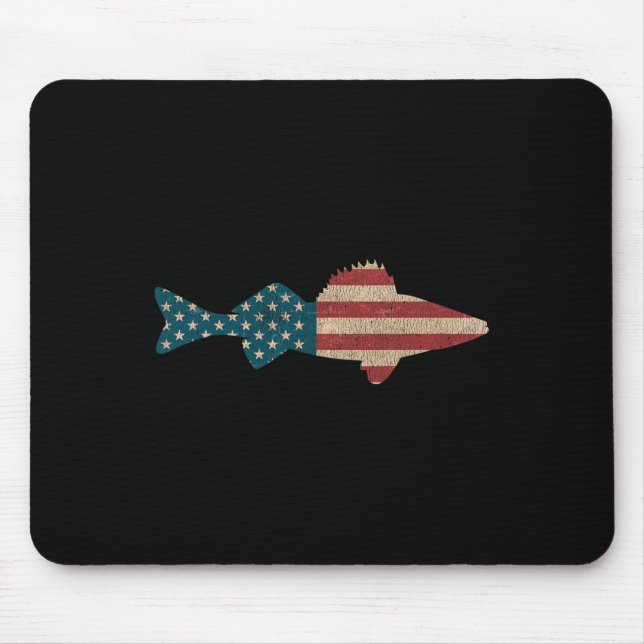 Walleye Fishing American Flagga Sauger Angling Musmatta (Framsidan)