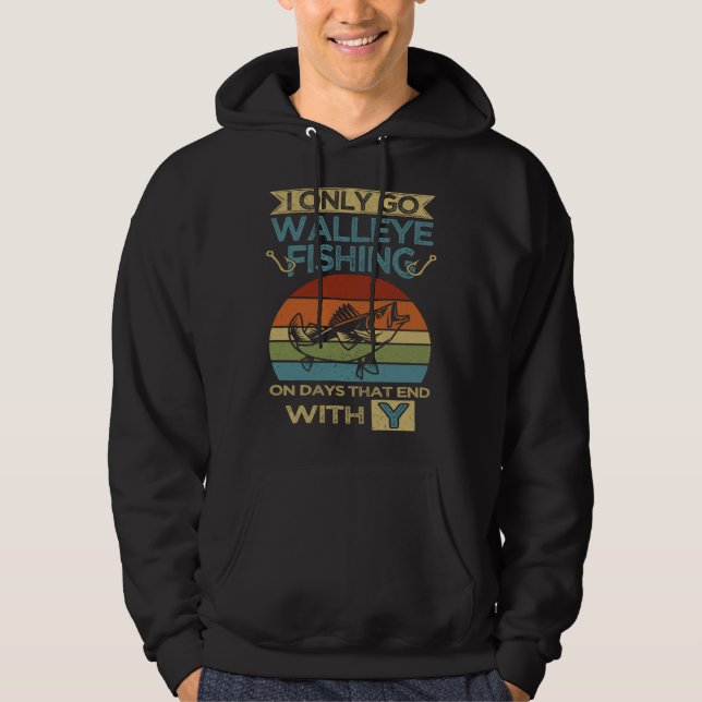 Walleye Fishing & Fisherman Angler Hoodie (Framsida)
