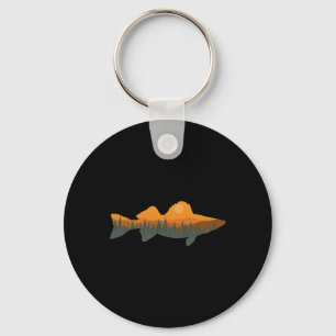 Walleye Fishing Forest Nature Wildlife Fisherman Nyckelring