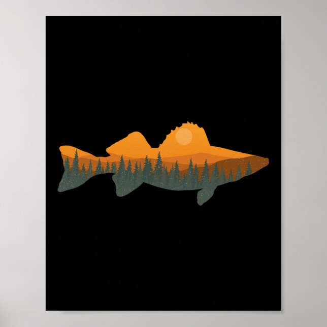 Walleye Fishing Forest Nature Wildlife Fisherman Poster (Framsidan)