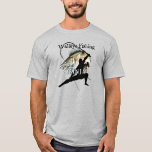 Walleye Fishing Ninja Light Fishing T Shirt