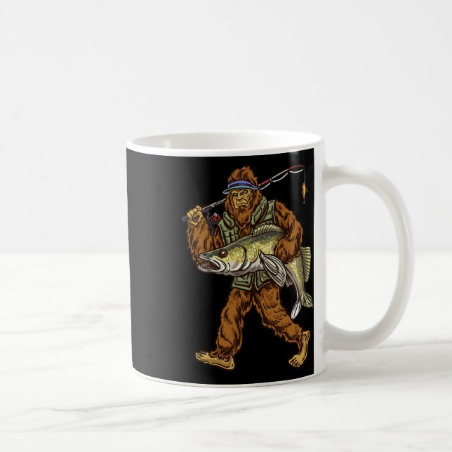 Walleye Fishing Sauger Hunting Bigfoot Fishermen Kaffemugg (Höger)