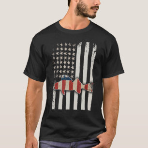 Walleye Fishing USA American Flagga Sauger Angling T Shirt