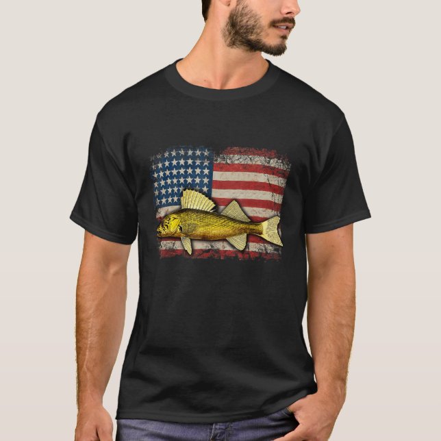 Walleye Fishing Usa T Shirt (Framsida)