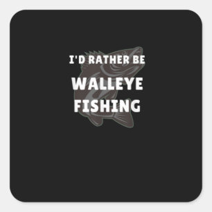 Walleye Fishing Walleye Funny Fisher Manar Walleye Fyrkantigt Klistermärke