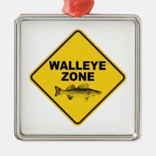 Walleye Fishing Zon Julgransprydnad Metall