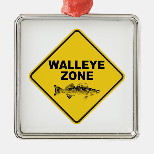 Walleye Fishing Zon Julgransprydnad Metall (Framsidan)