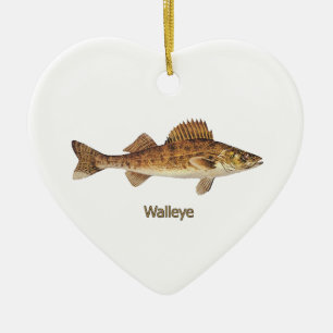 Walleye (Great Lakes) Julgransprydnad Keramik