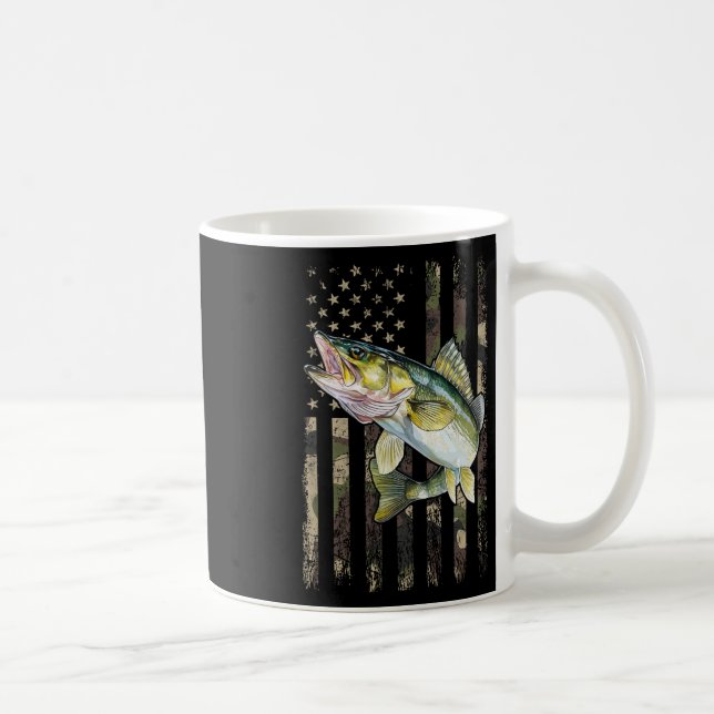 Walleye Kamouflage Amerikansk Flagga  Kaffemugg (Höger)