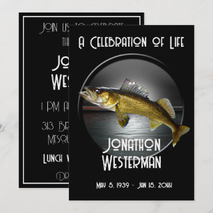 Walleye Pike Fishing Firande of Life Inbjudningar