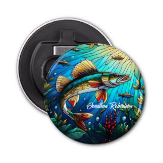 Walleye Pike i Sjö Modern Flasköppnare