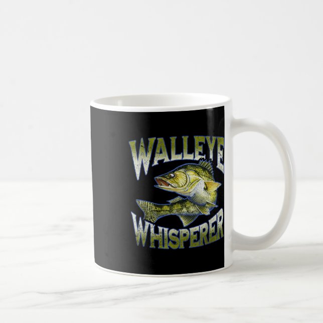 Walleye Whisperer Grafisk Fiskeredskap Kläder Pres Kaffemugg (Höger)