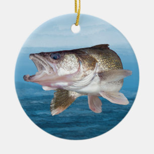 Walleyefiske Julgransprydnad Keramik