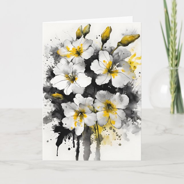 Wallflower - Akvarellblommor Kort (Framsida)