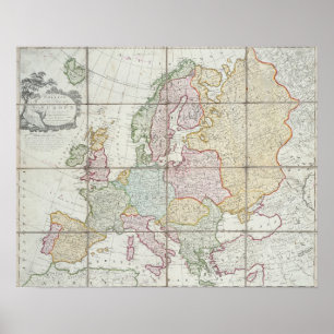 Wallis Nya Karta i Europa Poster