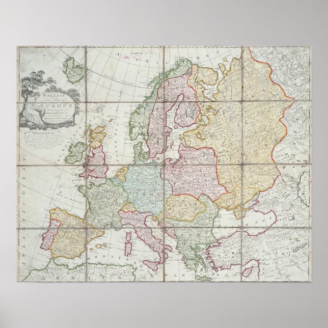 Wallis Nya Karta i Europa Poster (Framsidan)