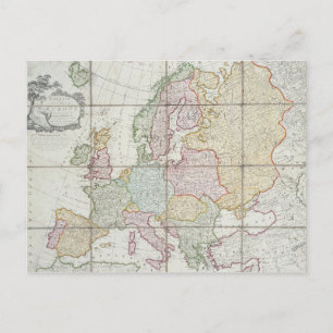 Wallis' nya karta över Europa Vykort