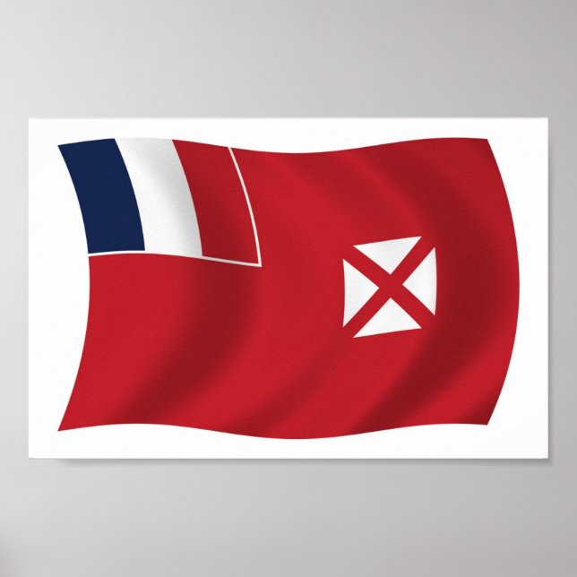 Wallis och Futuna Flagga Affischtryck Poster (Framsidan)