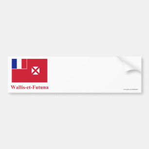 Wallis och Futuna flagga med namn i franskt Bildekal