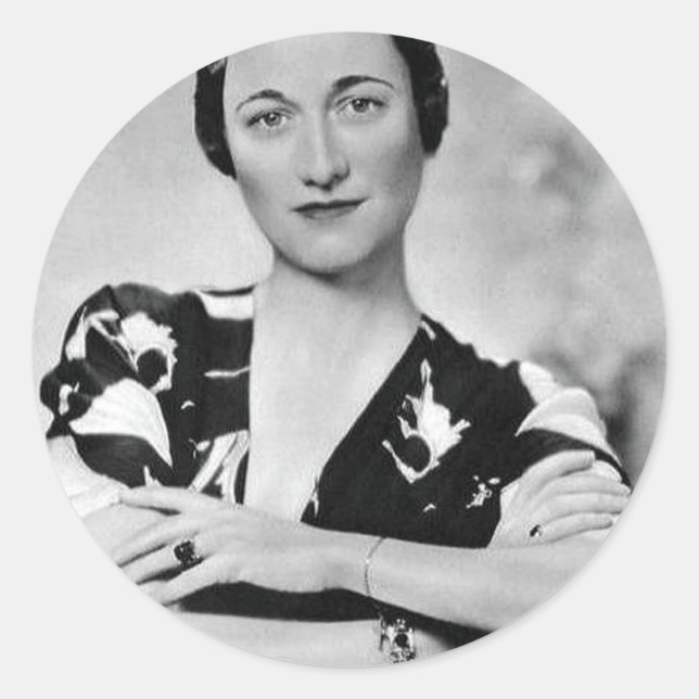 Wallis Simpson Runt Klistermärke (Framsida)