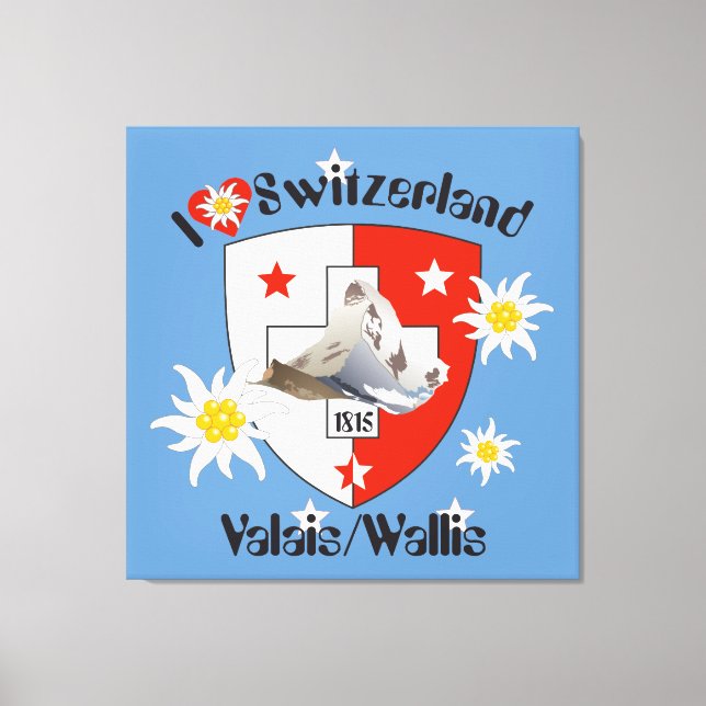 Wallis Valais Schweiz Suisse Leinwand Canvastryck (Framsida)
