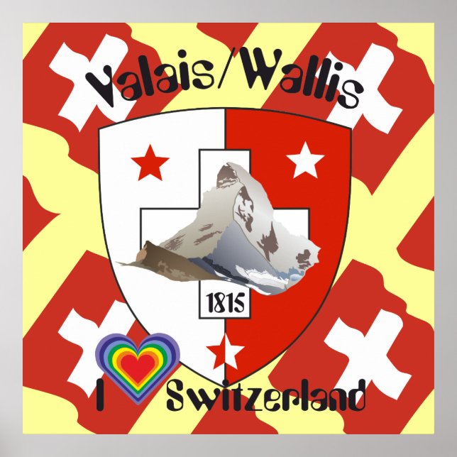 Wallis Valais Schweiz Suisse Poster (Framsidan)