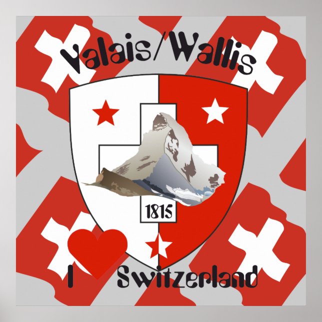 Wallis Valais Schweiz Suisse Poster (Framsidan)