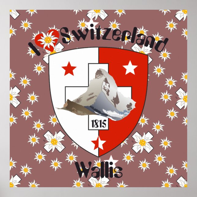 Wallis Valais Schweiz Suisse Poster (Framsidan)