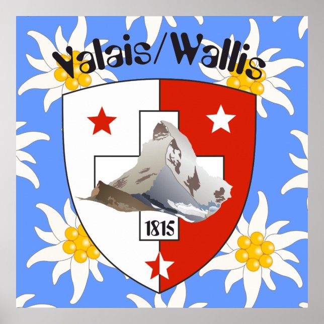 Wallis Valais Schweiz Suisse Poster (Framsidan)