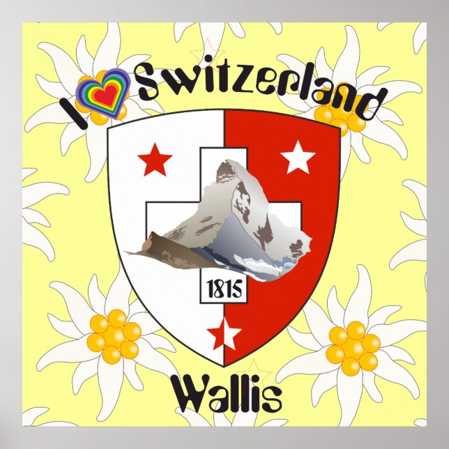 Wallis Valais Schweiz Suisse Poster (Framsidan)